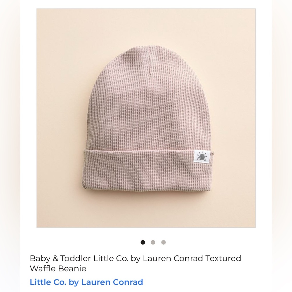 LC Pink Waffle Knit Beanie